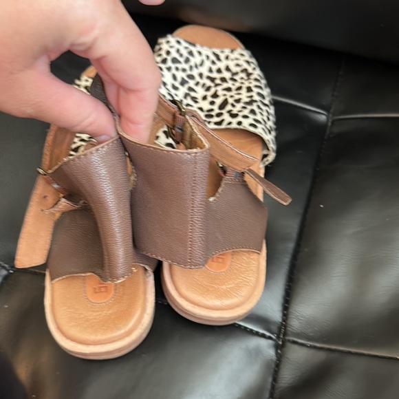 Real Leather and Suede Cheetah Sandals - Picture 5 of 11
